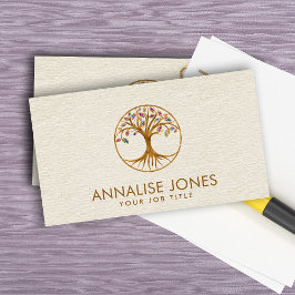 Baum des Lebens - farbenfrohe Blätter Visitenkarte