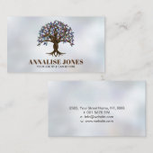 Baum des Lebens - farbenfrohe Schmetterlinge Visitenkarte (Vorne/Hinten)