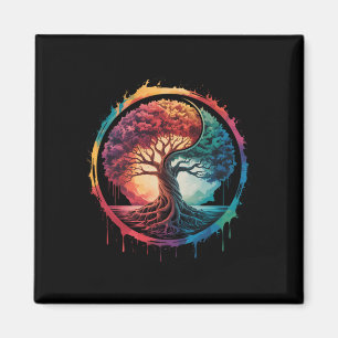 Baum des Lebens Farbige Natur Yin Yang Zen Yoga Me Magnet