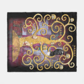 Baum des Lebens Fleecedecke (Vorderseite (Horizontal))