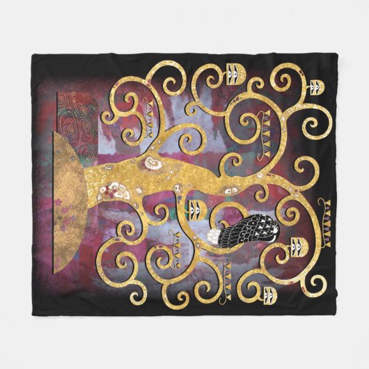 Baum des Lebens Fleecedecke (Vorderseite (Horizontal))