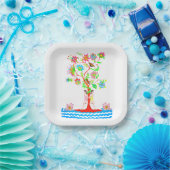 Baum des Lebens. Flora und Fauna Pappteller (Party)