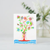 Baum des Lebens. Flora und Fauna Postkarte (Stehend Vorderseite)