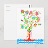 Baum des Lebens. Flora und Fauna Postkarte (Vorne/Hinten)