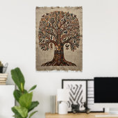 Baum des Lebens - Folklore-Kunstposter | Kalamkari Poster (Heimbüro)