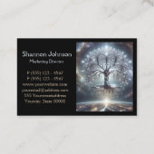 Baum des Lebens Galaxie Sterne Herz Visitenkarte (Rückseite)