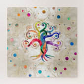 Baum des Lebens - Gemstone Mineral Rainbow Swirl Puzzle (Vertikal)