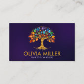 Baum des Lebens - Geode Agate Blätter Visitenkarte (Vorderseite)