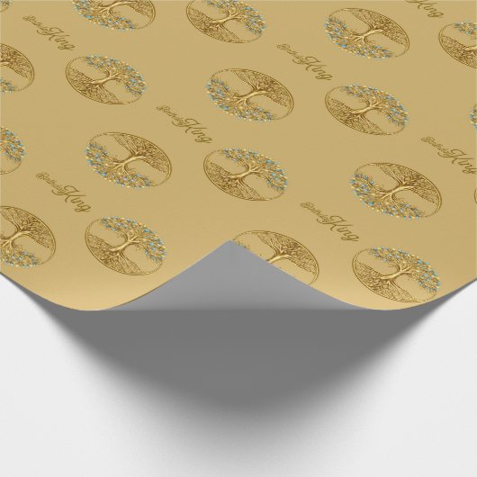 Baum des Lebens Geschenkpapier | Individuell für i (Ecke)