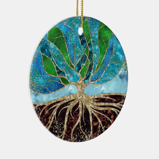 Baum des Lebens - Glas und Marmor Keramik Ornament (Rechts)