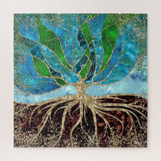 Baum des Lebens - Glas und Marmor Puzzle (Vertikal)