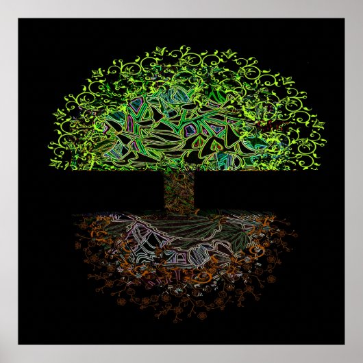 Baum des Lebens glühen Poster (Vorne)