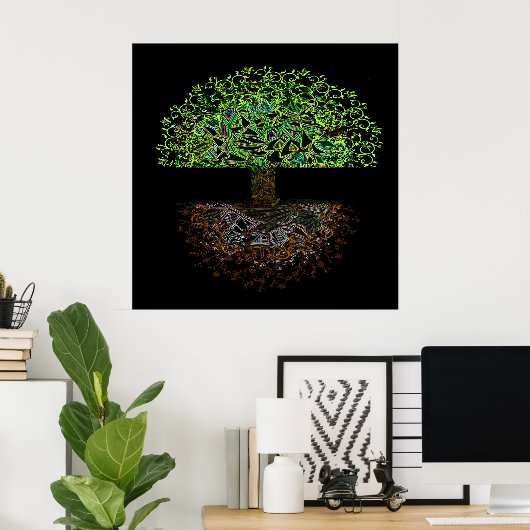 Baum des Lebens glühen Poster (Heimbüro)
