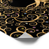 Baum des Lebens Goldene Spirale und Edelsteine Poster (Ecke)