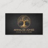 Baum des Lebens Goldene Spirale und Edelsteine Visitenkarte (Vorderseite)
