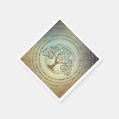 Baum des Lebens Goldene Spirale und Marmor Serviette (Ecke)