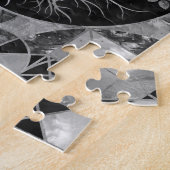 Baum des Lebens - graue Skala Edelstein Puzzle (Seite)