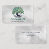 Baum des Lebens - Grüne Mosaikkreise Visitenkarte (Vorne/Hinten)