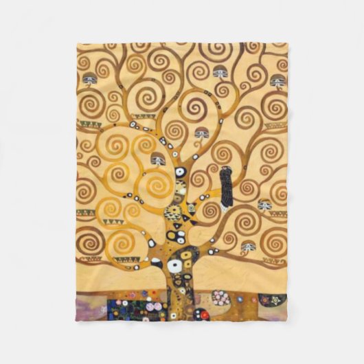 Baum des Lebens Gustav Klimt Fleecedecke (Vorderseite)