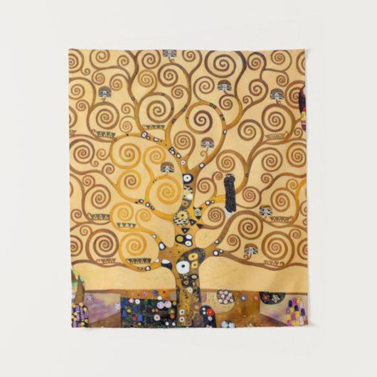 Baum des Lebens Gustav Klimt Wandteppich (Vorderseite)