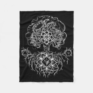 Baum des Lebens Heilige Geometrie Design Yoga Spir Fleecedecke