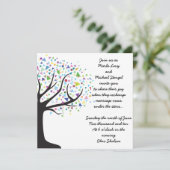 Baum des Lebens Hochzeit Einladung (Stehend Vorderseite)