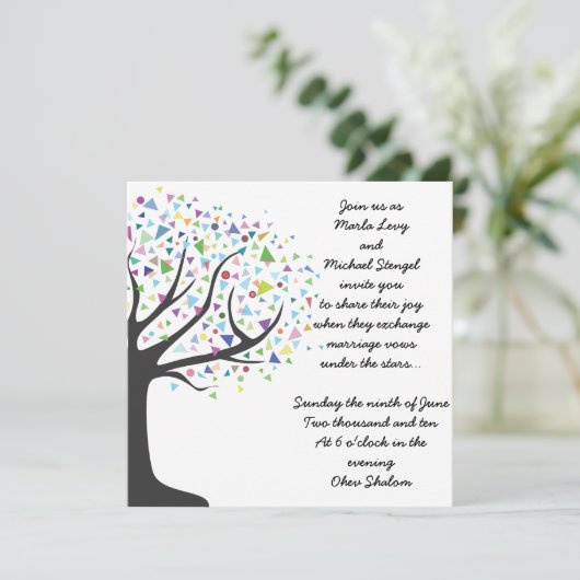 Baum des Lebens Hochzeit Einladung (Stehend Vorderseite)