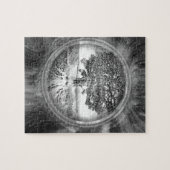Baum des Lebens Hoffnung Schwarz-weiß Puzzle (Horizontal)