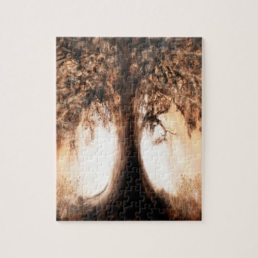 Baum des Lebens im Sonnenaufgang Puzzle (Vertikal)