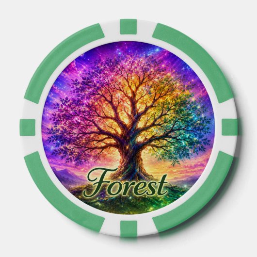 Baum des Lebens im Wald Pokerchips (Vorderseite)
