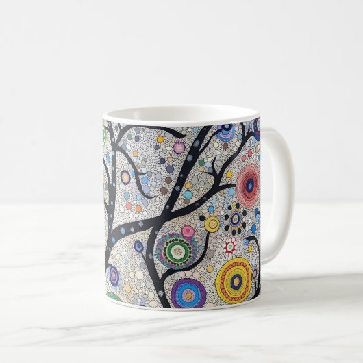 🌳 Baum des Lebens in Abstrakt🎨 Kaffeetasse (VorderseiteRechts)