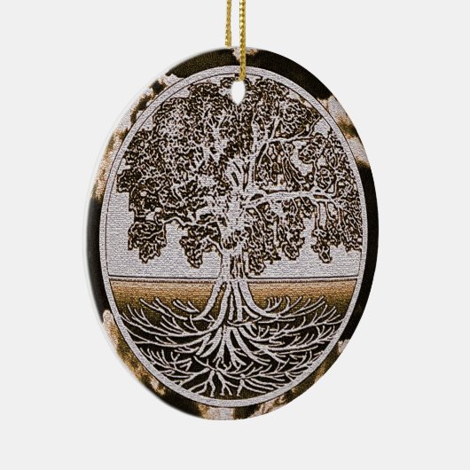 Baum des Lebens in Braun Keramikornament (Rechts)