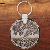 Baum des Lebens in Braun Schlüsselanhänger (Vorderseite)