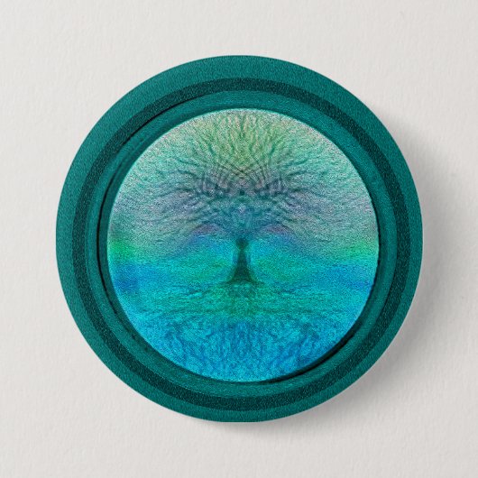 Baum des Lebens in den grünen Farben Button (Vorderseite)