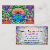 Baum des Lebens in den Regenbogen-Farben Visitenkarte (Vorne/Hinten)