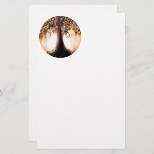 Baum des Lebens in der Sonnenaufgangsstation Briefpapier (Vorne/Hinten)