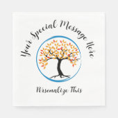 Baum des Lebens in einem Party des blauen Kreises Serviette (Vorderseite)