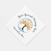 Baum des Lebens in einem Party des blauen Kreises Serviette (Ecke)