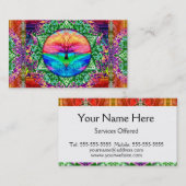 Baum des Lebens in Regenbogenfarben Visitenkarte (Vorne/Hinten)