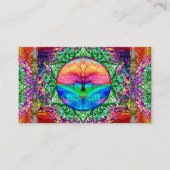 Baum des Lebens in Regenbogenfarben Visitenkarte (Vorderseite)