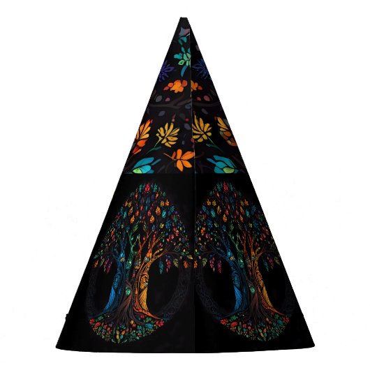Baum des Lebens in voller gläserner Mosaikfarbe Partyhütchen (Rückseite)