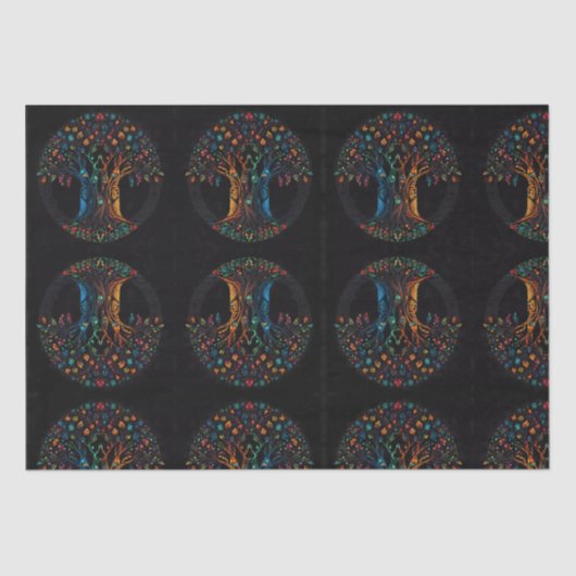 Baum des Lebens in voller gläserner Mosaikfarbe Seidenpapier (Vorderseite)