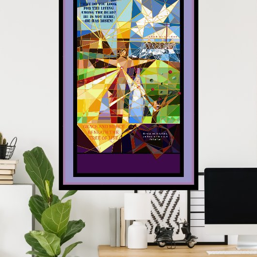 Baum des Lebens Jesus Banner Poster (Heimbüro)
