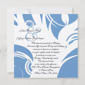 Baum des Lebens Jüdische Hochzeit Einladung Blauer (Rückseite)