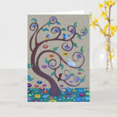 Baum des Lebens - Jugendstil Karte (Gelbe Blume)