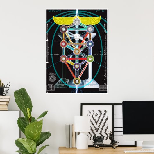Baum des Lebens Kabbalah Etz haChayim Poster (Heimbüro)
