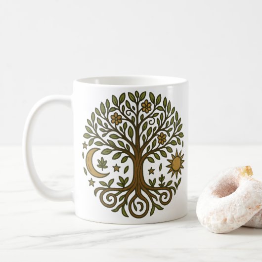 Baum des Lebens  Kaffeetasse (Mit Donut)