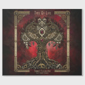 Baum des Lebens – keltischer gotischer Steampunk Geschenkpapier (Flach)