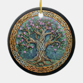 Baum des Lebens keltischer Knoten Keramik Ornament (Hinten)