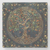 Baum des Lebens Keltischer Stone Untersetzer (Vorderseite)